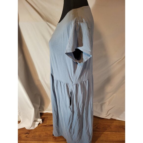 Patagonia Kamala Midi T-Shirt Dress Purple/Blue Side Pockets Womens L Minimalist - Picture 4 of 7